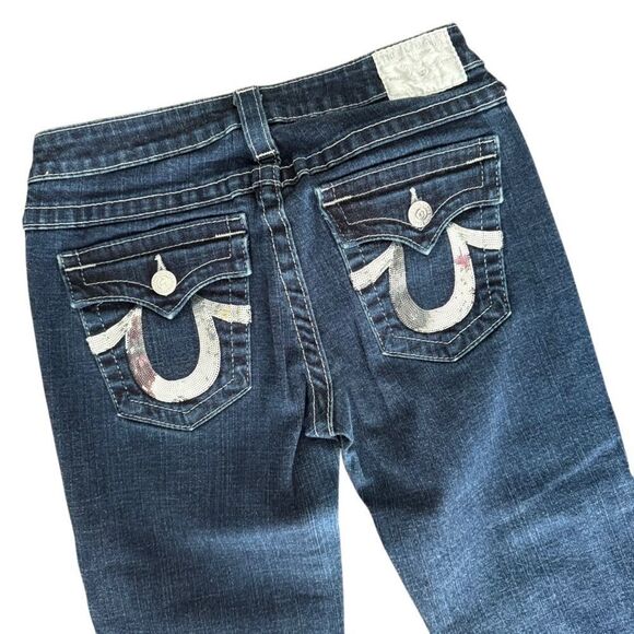 True Religion Becky Jeans Silver Sequin Detail Bootcut Low Rise 29 - Picture 4 of 10